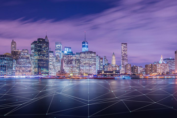 Internet of things IOT concept with city