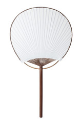 Chinese paper fan isolated on white background