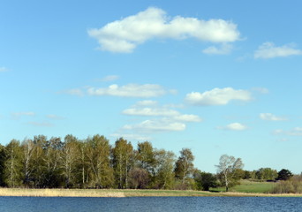 Lake Bolshoe Ostrovnoe. Altai region.