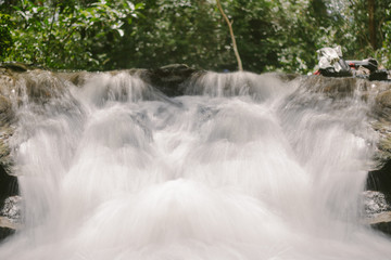 Naklejka premium Huay Mae Kamin Waterfall , Srinakarin Dam National Park , Kanchanaburi , Thailand