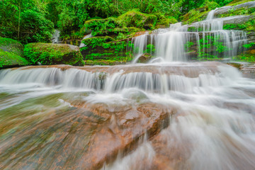 waterfall in rainforest in Thailand