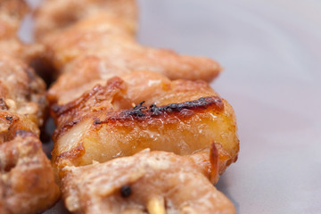 grilled pork skewer chop