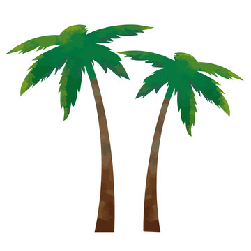 Funny and cool colorful coconut trees - vector.