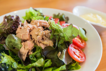 Salad with tuna.