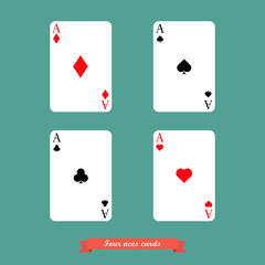 Set of four aces playing cards