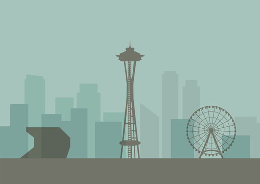 Silhouette of Seattle skyline
