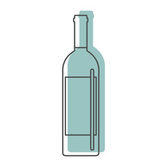 Bottle alcohol wine in line with color silhouette style icons vector illustration for design and web isolated on white background