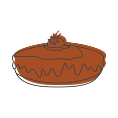 Cake bakery product in doodle style icons vector illustration for design and web isolated on white background