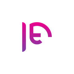 Initial letter rt, tr, t inside r, linked line circle shape logo, purple pink gradient color


