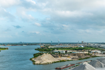 Industrial New Orleans. Cargo port on the Mississippi River