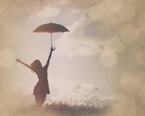 young women with umbrella