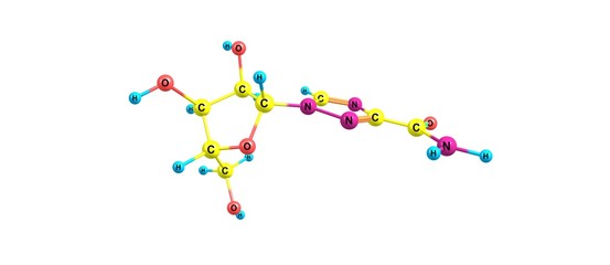 Ribavirin molecular structure isolated on white