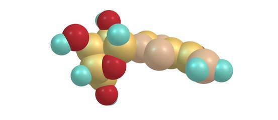 Ribavirin molecular structure isolated on white