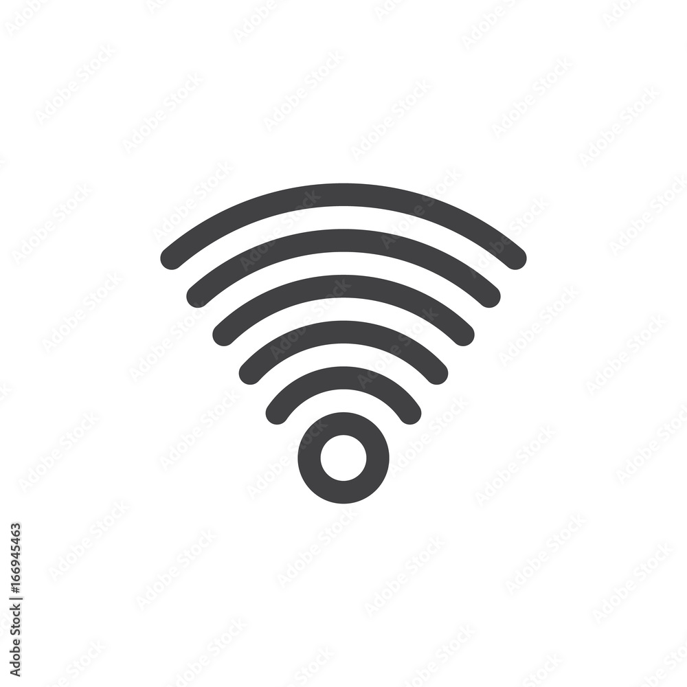 Poster wifi zone line simple icon, outline vector sign, linear style pictogram isolated on white. signal sy