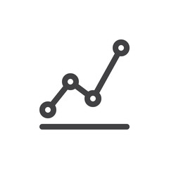 Statistics chart line simple icon, outline vector sign, linear style pictogram isolated on white. Analytics symbol, logo illustration. Editable stroke. Pixel perfect vector graphics