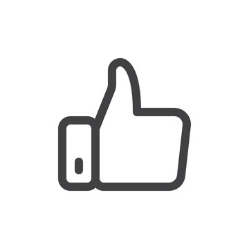 Thumb Up Line Simple Icon, Outline Vector Sign, Linear Style Pictogram Isolated On White. Hand Gesture Symbol, Logo Illustration. Editable Stroke. Pixel Perfect Vector Graphics