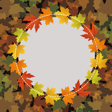 autumn background with colorful leaves and blank space for your content, template, and design. Vector illustration autumn background concept