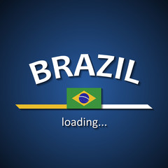 Brazilian flag loading bar - tourism banner for travel agencies