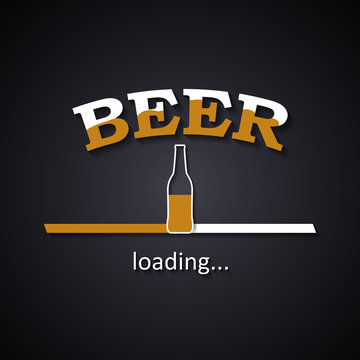 Beer is loading with a half beer bottle 