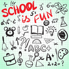 Hand Drawn School Icons Set