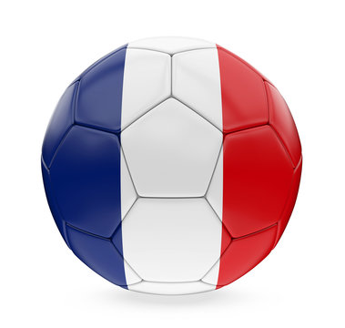 Soccer Ball France Flag Isolated