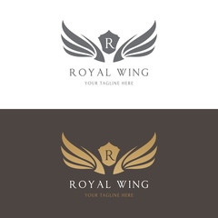 Royal wing logo template. vector illustration
