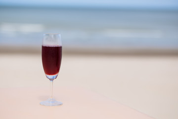 roselle juice with beach view