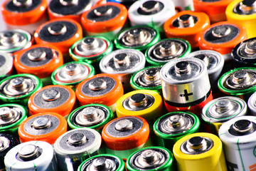 Composition with alkaline batteries. Chemical waste