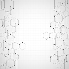 Abstract hexagon background , Technology polygonal concept