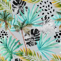 Poster Hand getekend abstracte tropische zomer achtergrond © Tanya Syrytsyna