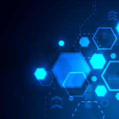 Abstract hexagon background , Technology polygonal concept