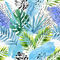 Poster Hand getekende abstracte tropische zomer achtergrond © Tanya Syrytsyna