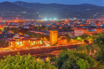 Beautiful landscape above, panorama on historical view of the Florence from  Piazzale Michelangelo...
