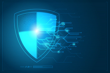 Abstract protection concept of digital and technological