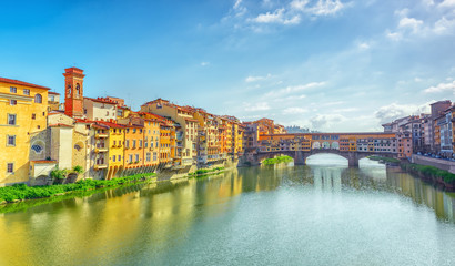Ponte Vecchio is a bridge in Florence, located at the narrowest point of the Arno River, almost opposite the Uffizi Gallery.Italy.