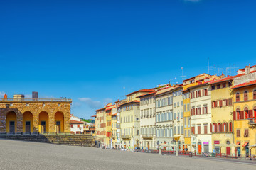 Fototapeta na wymiar Pitti Square (Piazza pitti) in Florence - city of the Renaissance on Arno river. Italy.