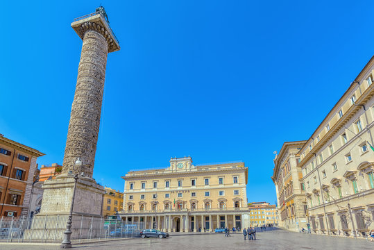 Palace of Justice (Corte Suprema di Cassazione) near Tiber river and Bridge (Ponte) Umberto I. Rome. Italy.