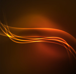 Fototapeta premium Energy lines, glowing waves in the dark, vector abstract background
