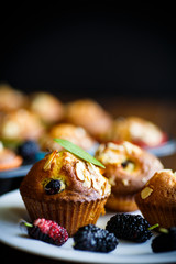 sweet muffins with berries inside