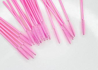 Brushes for eyelashes on white
