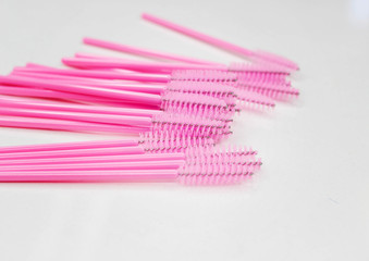 Brushes for eyelashes on white