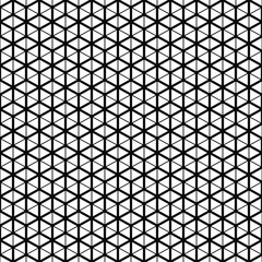 Vector seamless pattern. Cube grid texture. Black-and-white background. Monochrome line design. Vector EPS10