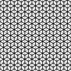 Vector seamless pattern. Cube grid texture. Black-and-white background. Monochrome line design. Vector EPS10