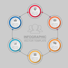 Vector infographic template for diagram, graph, presentation, chart, business concept with 6 options.