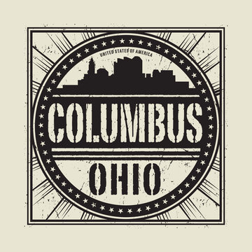 Grunge rubber stamp or label with text Columbus Ohio