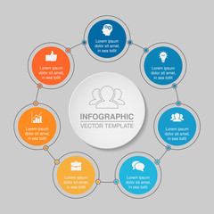 Vector infographic template for diagram, graph, presentation, chart, business concept with 7 options.
