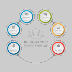 Vector infographic template for diagram, graph, presentation, chart, business concept with 6 options.