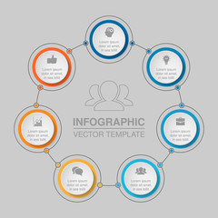 Vector infographic template for diagram, graph, presentation, chart, business concept with 7 options.