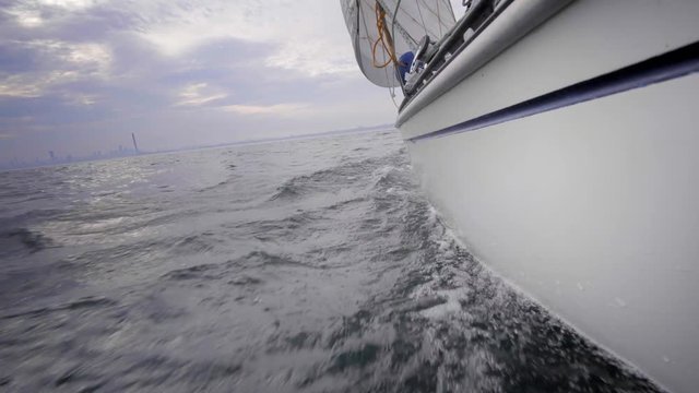 sailboat in summer on the lake ontario toronto