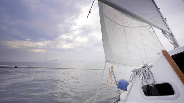 sailboat in summer on the lake ontario toronto